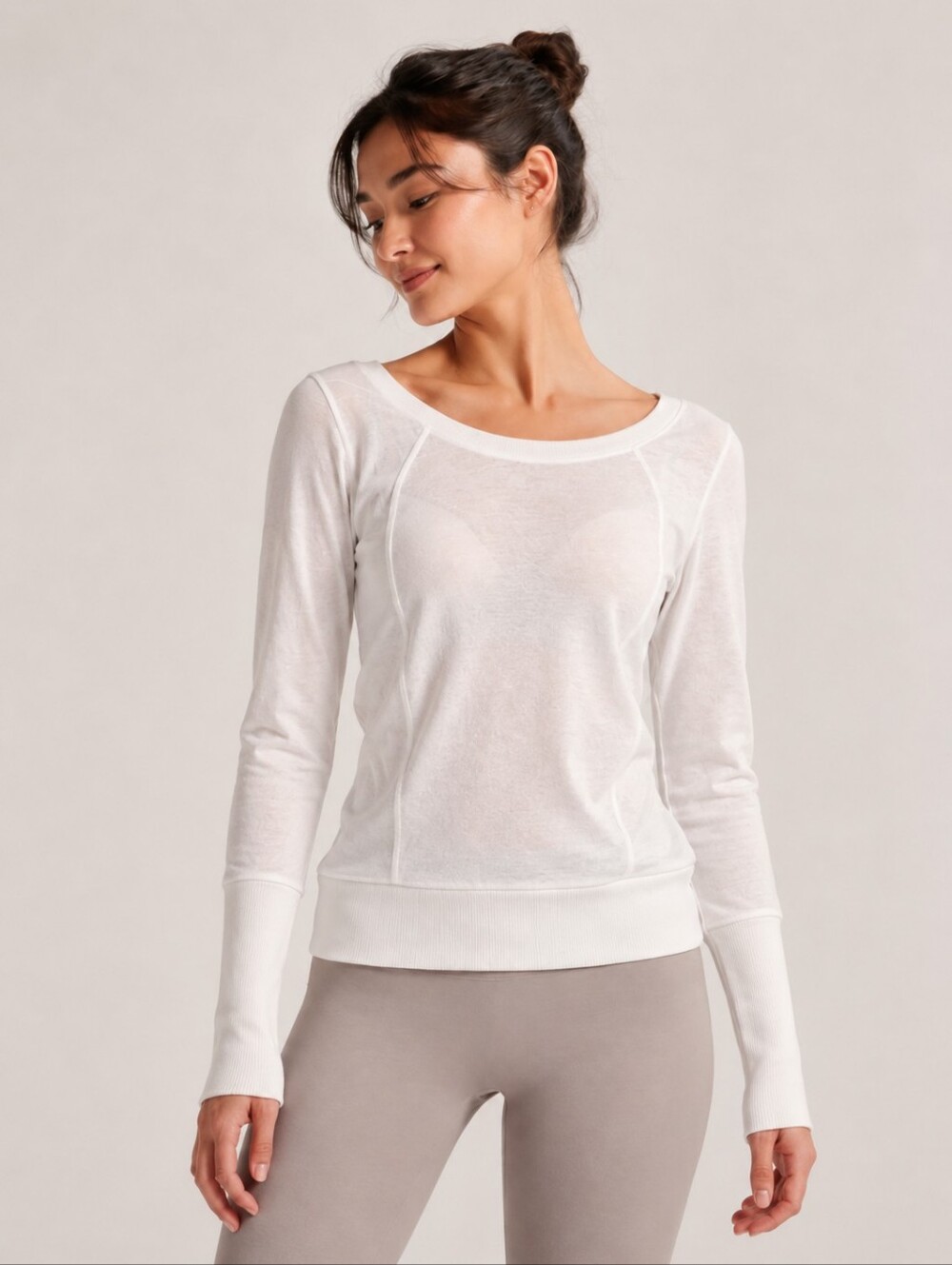 Alo yoga brushed cotton open back criss cross sweatshirt size XS